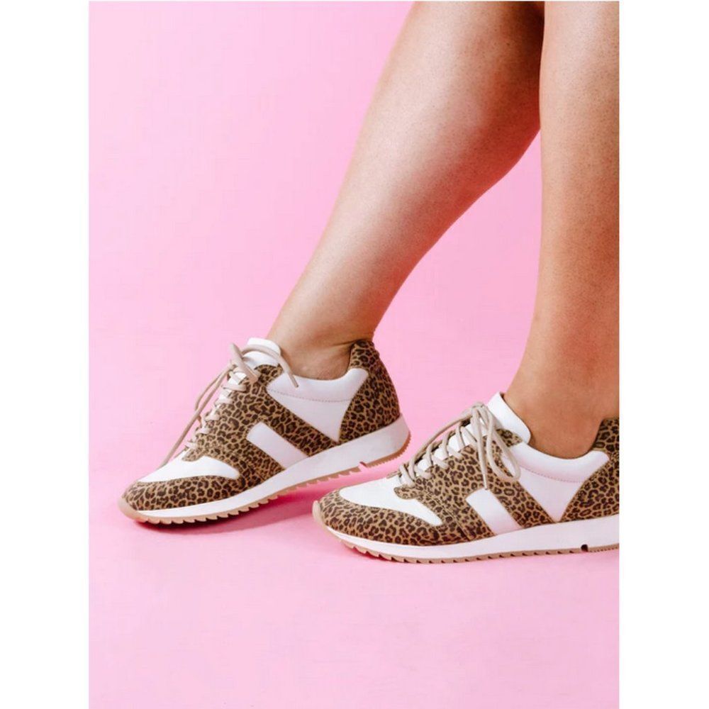 ABLE Sz. 7.5 Bone/Leopard Annie Sneaker 326